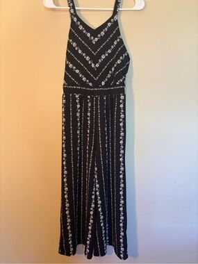 Knitworks Black Maxi Dress with White Daisy Stripe Print